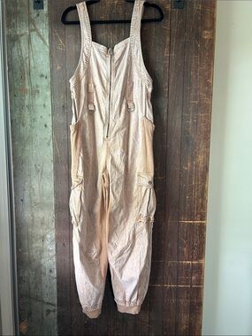 FP Movement by Free People Faded Blush Cargo Romper Jumpsuit